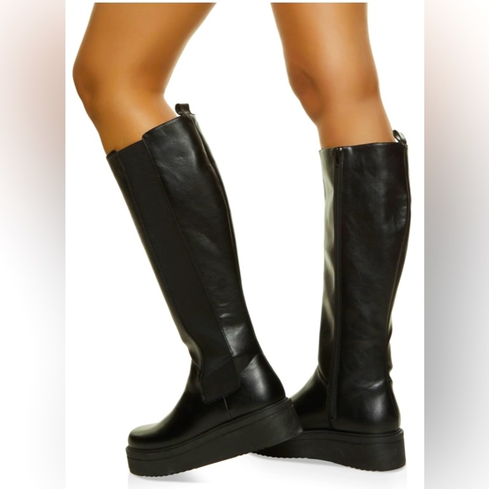 Round Toe Platform Tall Boots